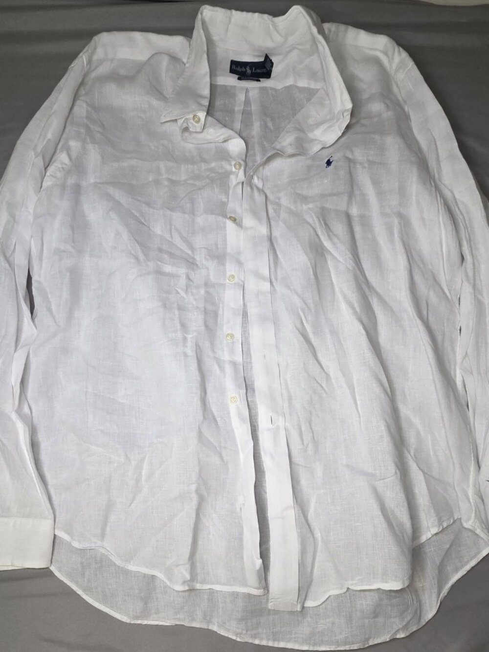 Polo Ralph Lauren Classic Fit White 100% Linen Button Down Shirt Mens XXL